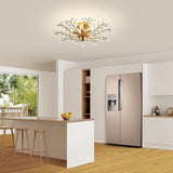 Crystal Chandelier Vintage, 5 Lights, Gold - Top-Down View