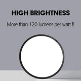 LED Ceiling Light Fixture, Natural Light, 28W 4500K ,Black - Top-Down View
