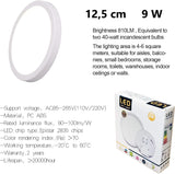 Slim 9W LED Ceiling Light Fixture with Natural 4500K Illumination - Front View