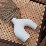 Ceramic Set of 2 Modern White Vases for Home D?cor - 45-Degree Angle