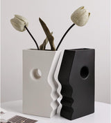 Ceramic Set of 2 Modern Black and White Vases for Home Decor - Extra Image