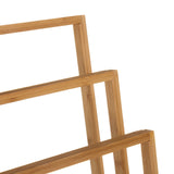 Bamboo Towel Bar Holder Rack 3-Tier Freestanding for Bathroom and Bedroom - Side View