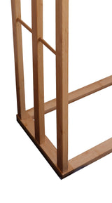 Bamboo Towel Bar Metal Holder Rack 3-Tier Freestanding for Bathroom and Bedroom - Side View