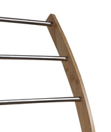 Bamboo Towel Bar Metal Holder Rack 3-Tier Freestanding and Bottom shelf for Bathroom - Front View