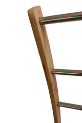 Bamboo Towel Bar Metal Holder Rack 3-Tier Freestanding and Bottom shelf for Bathroom - Side View