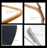 Hanging Full Length Wall Mirror - Solid Bamboo Frame and Adjustable Leather Strap for Bathroom and Bedroom - Extra Image