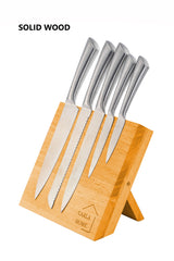 Natural Bamboo Magnetic Knife Block Holder with Strong Magnets for Home Kitchen Storage & Organisation - Top-Down View