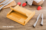 Natural Bamboo Magnetic Knife Block Holder with Strong Magnets for Home Kitchen Storage & Organisation - 45-Degree Angle