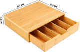 Bamboo K-Cup Coffee Pod Holder Storage Organizer  for Kitchen, Jewelry and Cosmetic - Low Angle