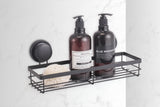 2 Pack Rectangular Corner Shower Caddy Shelf Basket Rack with Premium Vacuum Suction Cup No-Drilling for Bathroom and Kitchen - Front View
