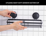 2 Pack Rectangular Corner Shower Caddy Shelf Basket Rack with Premium Vacuum Suction Cup No-Drilling for Bathroom and Kitchen - 45-Degree Angle