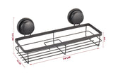 2 Pack Rectangular Corner Shower Caddy Shelf Basket Rack with Premium Vacuum Suction Cup No-Drilling for Bathroom and Kitchen - Close-Up Angle
