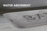Extra Thick Memory Foam & Super Comfort Bath Rug Mat for Bathroom (60 x 40 cm, Grey) - 45-Degree Angle