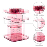 360 Rotating Large Capacity Makeup Organizer for Bedroom and Bathroom (Pink) - 45-Degree Angle