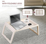 Multifunction Laptop Bed Desk with foldable legs for Home Office (White) - 45-Degree Angle