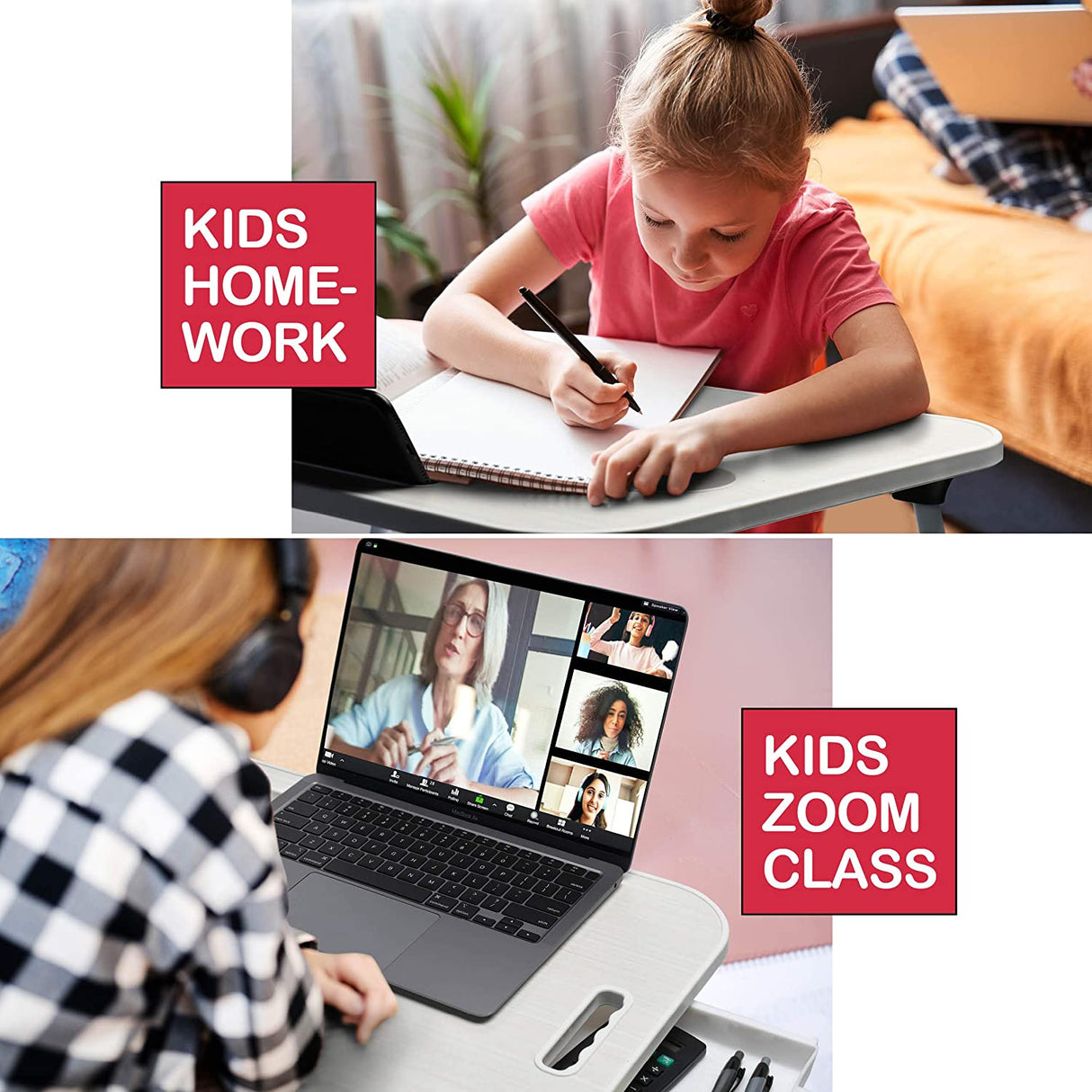 Portable Foldable Laptop Desk with Storage for Home and Travel Use