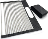 2 Pack Large Stainless Steel Roll Up Dish Drying Rack with Utensil Holder for Home Kitchen - Extra Image