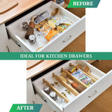8 Pack Bamboo Adjustable Kitchen Drawer Dividers (Large, 44-55 cm) - Extra Image