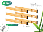 12 Pack Bamboo Adjustable Kitchen Drawer Dividers (Large, 44-55 cm), image 4
