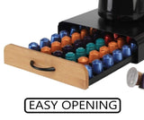 CARLA HOME Coffee Pods Holder Storage Drawer Compatible with 60 Nespresso Pods for Kitchen Storage & Organisation (Natural) - Top-Down View