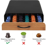 CARLA HOME Coffee Pods Holder Storage Drawer Compatible with 60 Nespresso Pods for Kitchen Storage & Organisation (Natural) - Rear View