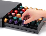 CARLA HOME Coffee Pods Holder Storage Drawer Compatible with 60 Nespresso Pods for Kitchen Storage & Organisation (Black) - Side View