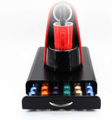 CARLA HOME Coffee Pods Holder Storage Drawer Compatible with 60 Nespresso Pods for Kitchen Storage & Organisation (Black) - Low Angle