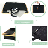 CARLA HOME Bamboo Laptop Lap Desk with Cushion, Angle Adjustable and Sleeve Case Bag for Office and Home - 45-Degree Angle