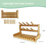 CARLA HOME Portable Bamboo Baby Bottle Drying Rack - 45-Degree Angle