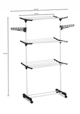 CARLA HOME Folding 3 Tier Clothes Laundry Drying Rack with Stainless Steel Tubes for Indoor & Outdoor Home - Extra Image