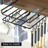 Multifunctional Under Cabinet Cutting Board Metal Holder Organiser - Side View