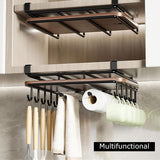 Multifunctional Under Cabinet Cutting Board Metal Holder Organiser - Top-Down View
