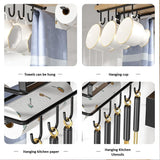 Multifunctional Under Cabinet Cutting Board Metal Holder Organiser - Close-Up Angle