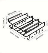 Multifunctional Under Cabinet Cutting Board Metal Holder Organiser - Low Angle