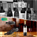 14 Bottle Freestanding Modern Metal Countertop Wine Rack Countertop - Close-Up Angle