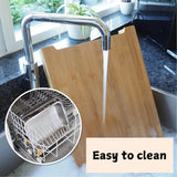 Chopping Board with with 2 Organiser Stainless Steel Trays Containers - Close-Up Angle