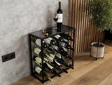 Freestanding Metal Wine Rack for 25 Bottles - Side View