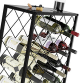 Freestanding Metal Wine Rack for 25 Bottles - Close-Up Angle