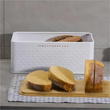 Bread Bin with Bamboo Lid used as Chopping Board for Kitchen Countertop - 45-Degree Angle