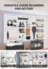 Pegboard Combination Kit with 4 Pegboards and 18 Accessories Modular Hanging for Wall Organiser - Side View