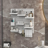 Pegboard Combination Kit with 4 Pegboards and 18 Accessories Modular Hanging for Wall Organiser - Rear View