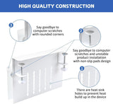 Under Desk Side Laptop Holder Storage with No Drill Cable Management Tray and Pen Storage for Office and Home - Rear View