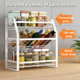 3-Tier Detachable Spice Rack Storage Organiser for Kitchen Countertop - Side View