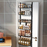 6 Tier Adjustable Baskets Over Door Pantry Organiser for Home Kitchen - Front View