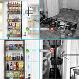 6 Tier Adjustable Baskets Over Door Pantry Organiser for Home Kitchen - Top-Down View