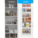 6 Tier Adjustable Baskets Over Door Pantry Organiser for Home Kitchen - Side View