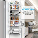 6 Tier Adjustable Baskets Over Door Pantry Organiser for Home Kitchen - Top-Down View