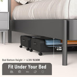 XXL Under Bed Rolling Storage Containers with 50L Large Capacity and Wheels - Close-Up Angle