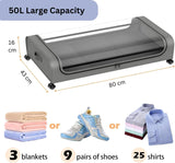 CARLA HOME XXL Under Bed Rolling Storage Containers with 50L Large Capacity and Wheels - Low Angle