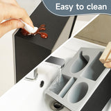 Wooden Couch Cup Holder Tray with Soft Silicone & Rotatable Phone Holder for Storaging Drinks & Snacks - 45-Degree Angle